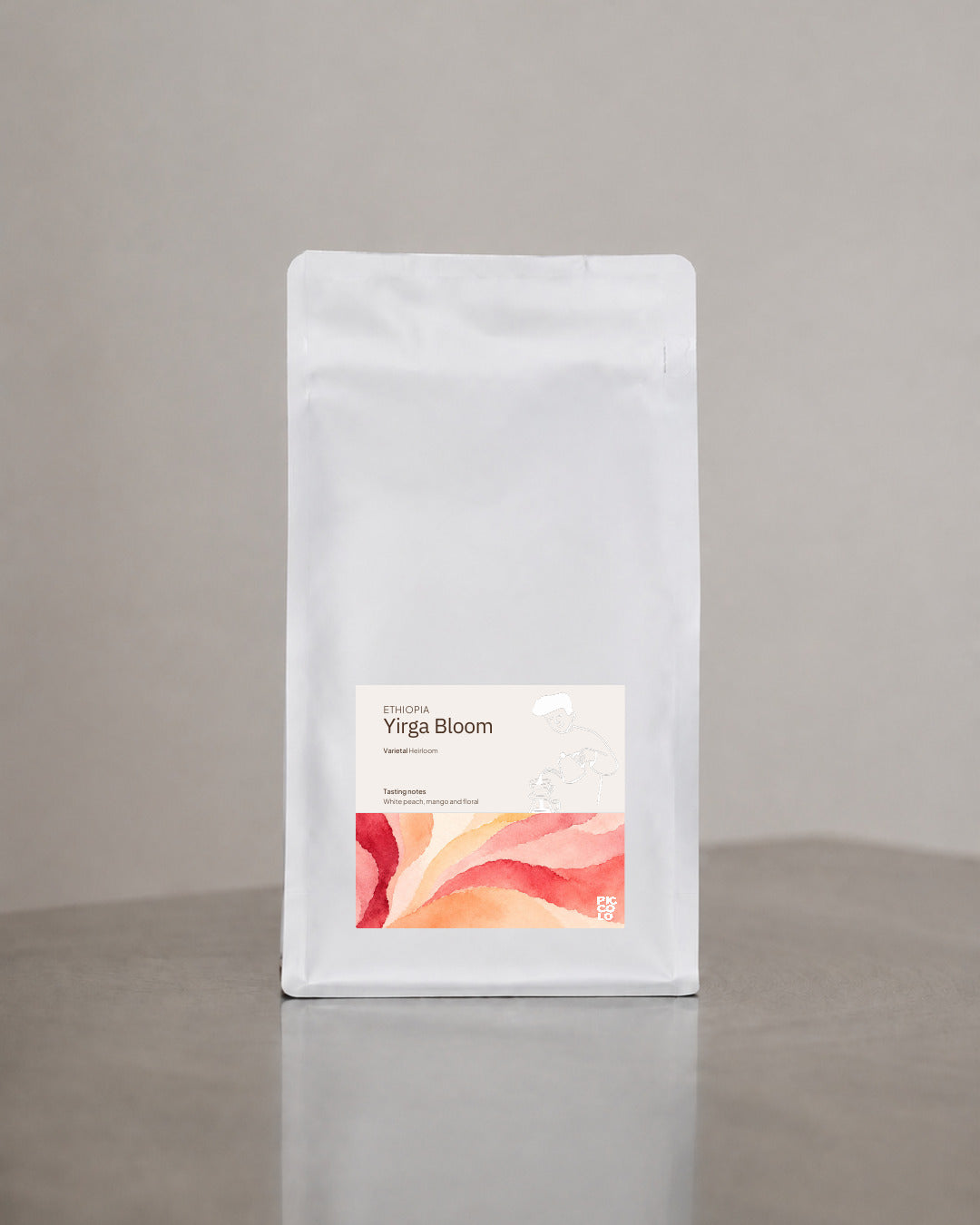 Pose med Yirga Bloom, washed heirloom fra Etiopien, fra Piccolo Coffee